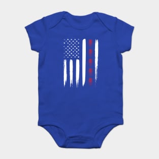 Cicada Line in Distressed US Flag for Cicada Reemergence Baby Bodysuit